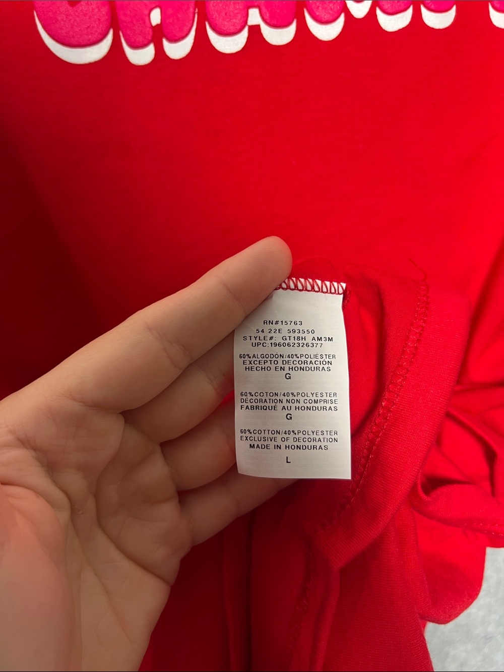 Champion Cheerful Red Logo The Classic Tee NWT SZ L - Picture 8 of 8